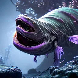 fluid ink angler fish creature, unreal engine 5, 8k resolution, photorealistic, ultra detailed