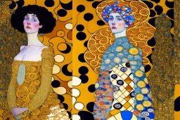 Gustav Klimt is painting a picture