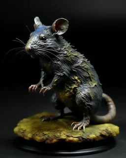 A bluish black shadow elemental rat painted by Alfred Sisley