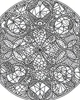 Mosaic Coloring Pages, no black color,,easy to color