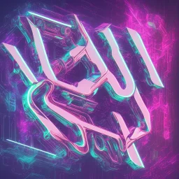 Synthwave logo with the letters R and K