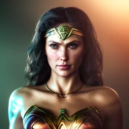 analog style, Celtic goddes, portrait, simmetric eyes, war ambient,queen, wonder woman wearing outfit, ultra realistic photo