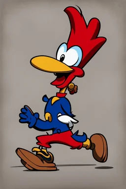 Woody woodpecker on his way to the gallows