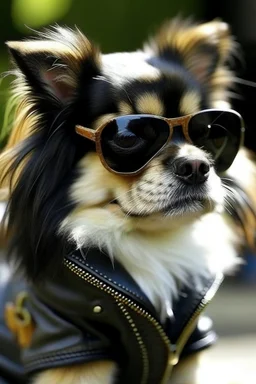 little dog , looks like Gene Simmon from the band KISS ,