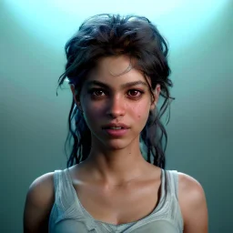 Shakira, artist, 30 years old, Realistic image, waist up portrait, Michael Goundry style. loose long hair, eyes make up, perfect, glow, circle iris. concept art, smooth, unreal engine 5, god lights, ray tracing, RTX, lumen lighting, ultra detail, volumetric lighting, 3d, finely drawn, high definition, 4k.