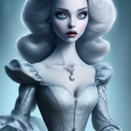 extrem tim burton style cinderella, ultra detailed,