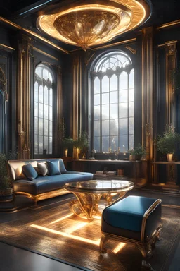 Furniture, unique, futuristic, symmetric, highly detailed, celestial, with full color, 3D, with glass, Cinematography, photorealistic, epic composition, Unreal Engine, Cinematic, Color Grading, fantasy, sunlight, ultra detailed artistic photography, midnight aura, glamour, intricate artwork masterpiece, golden ratio, trending on artstation, isometric, centered,Curtation