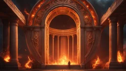 The portal to Heaven and Hell. fantasy concept art, exquisite realism, a masterpiece, dynamic lighting, hyperdetailed, intricately detailed, deep color, Unreal Engine, volumetric lighting , Epic cinematic brilliant stunning intricate meticulously detailed dramatic atmospheric maximal,