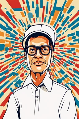 Ilustración vectorial de Gustavo Petro con gorra camisa