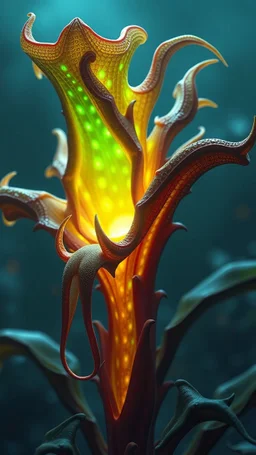 "3D HR Complex Unique and Beautiful Bioluminescent Carnivorous Plants, 12 a breathtaking frontier fantasy artwork by Android Jones, Jean Baptiste monge, Alberto Seveso, Erin Hanson, Jeremy Mann. Minimalist highly detailed and complex professional_photography, masterpieces, 8k resolution concept art, Artstation, tricolor, Unreal Engine 5, cgsociety" Highly detailed ArtStation Concept Art Clear Focus Smooth cinematic 4K epic Details Serious Stoic ARTgerm AN's mature art. Busch painting style