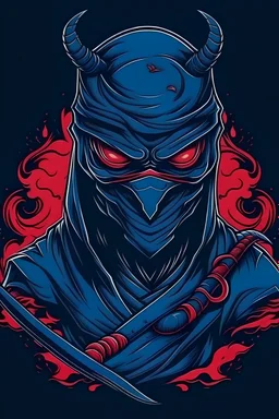 ninja with oni mask