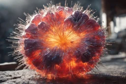 Atomic explosion, made of jelly, ULTRA REALISTIC, details, intricate detail, professional lighting, film lighting, 35mm, anamorphic, lightroom, cinematography, bokeh, lens flare, film grain, hdr10, 8k, Roger Deakins, incredibly detailed, reflect, sharpen