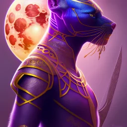 sango fantasy, fantasy magic, intricate, sharp focus, illustration, highly detailed, digital painting, concept art, matte, artgerm and paul lewin and kehinde wiley, masterpiece Asian black panther Papu New Guina pyramid purple space lady space blood moon galaxy