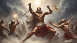 Human fighting christian god