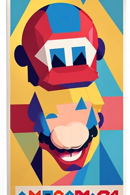Geometric Mario poster