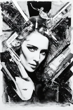 face melting light saber candle INFINATE MONEY GLITCH in the style of Eileen Agar surrealism black and white devinci