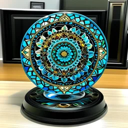 mandala embeded glass