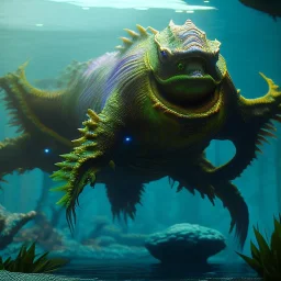 fluid ink glowing aquatic creature, dark dirty water, lack of light, unreal engine 5, 8k resolution, photorealistic, ultra detailed