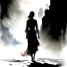 WOMAN WALKING. Thomas Wells Schaller