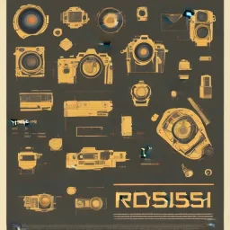 Vector Vector Vector Vector Vector Vector components of the camera laid out flat. poster design. high detailed. oil on canvas.