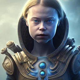  Greta Thunberg portriate of beautiful blue na'vi warrior,volumetric lighting, particals, intricate detail,realistc, close up