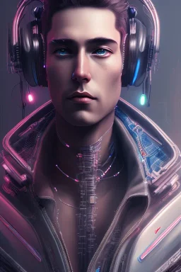 cyberpunk, head, men, portrai