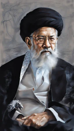 sketch-style painting of a dragon art by Yoji Shinkawa and Valeria Burzo large bats in the background