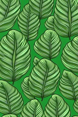 seamless banana leaf wallpaper pattern in vector lines