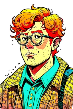 ginger plump teen nerd boy by gabriel picolo, 80's