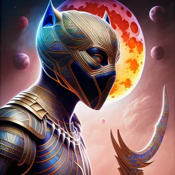 sango fantasy, fantasy magic, intricate, sharp focus, illustration, highly detailed, digital painting, concept art, matte, artgerm and paul lewin and kehinde wiley, masterpiece Asian black panther Egyptian silver space lady space blood moon galaxy