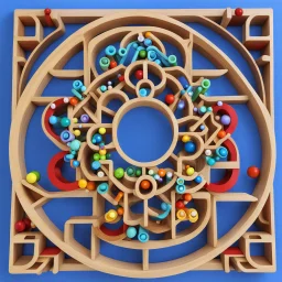 fractal First Bead Maze Roller Coaster Wooden Educational Circle