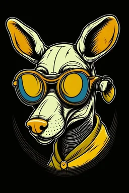 Aardvark wearing sunglasses, Style: Retro 10s, Mood: Groovy, T-shirt design graphic, vector, contour, NO background.