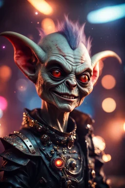 the most effective war paint, portrait of ultimate transcendent happy chat gremlin vampire alien bipolar chieftain punk frown with spotlights, in front of space portal dimensional glittering device, bokeh like f/0.8, tilt-shift lens 8k, high detail, smooth render, down-light, unreal engine, prize winning