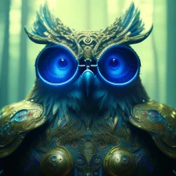 intricate details, realistic, octane, unreal engine, portrait, natural lighting,insanely, elegant, blue neon wearing, detail, bokeh, fantasy art style, volumetric lighting, extreme detail, Photorealism, High detail, Hyper realistic Owl in forest, macro lens blur,abstract paint, sharp focus, 85mm, polaroid, cinematic, cinema4d, HDR, 8k