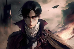 levi ackerman from attack on titan in a fantasy world with magic
