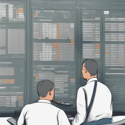 operators looking at a huge maintenance schedule