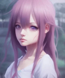 the most beautiful cute anime girl portrait with highly detailed eyes, professional 3d visualisation in pastel colours, by wlop, intricate linework, trending on artstation, unreal engine 5 highly rendered