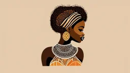 Logo, design, African woman, graphic, drawing, white background, cartoonthe