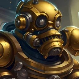 2d portrait of blitzcrank the lol champ