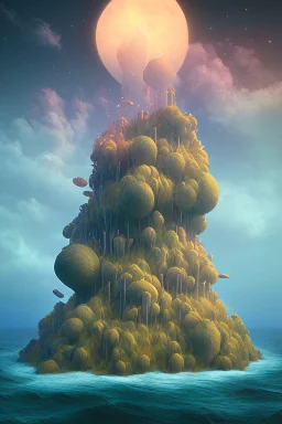 6. Create a surreal and dreamlike landscape with floating islands and colorful skies