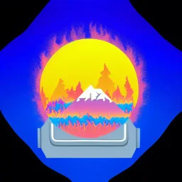 Alberta Fires, VaporWave, icon, forest fires, burning, mountains, wildfire