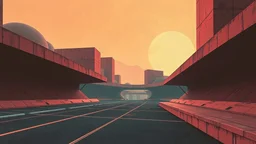 Retrofuturistic brutalist aesthetic (grain, saturated tones).