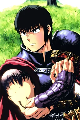 Guts from Berserk holds Caska