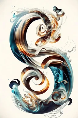 Foreign letters on a transparent background in a swirl, in a dance