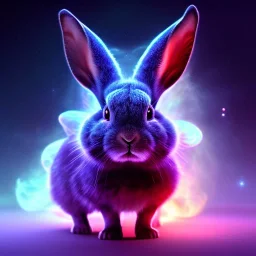 galaxies, spirals, space, nebulae, stars, smoke, iridescent, intricate detail, in the shape of a rabbit, fur wearing color crystals, octane render, 8k, --q 2 --ar 2:3 --uplight