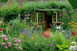 Christopher Forsey English cottage garden in the style of Christopher Forsey