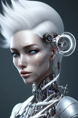 cyborg, white hair, sexy, perfect, real, dream