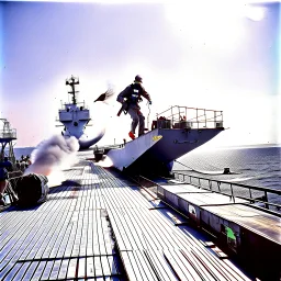 Launching a Cod from an aircraft carrier.