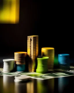 . A visual representation of different investment options, like stocks, bonds, real estate, and mutual funds, illustrating the concept of building wealth through wise investment choices.