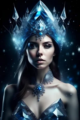 cosmic women, crystal suits, diamond tiaras, crystal backround